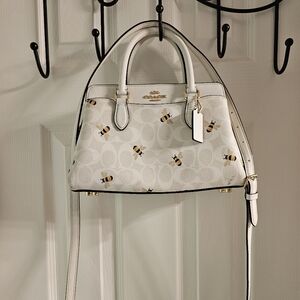 Coach White Bee Print Handbag